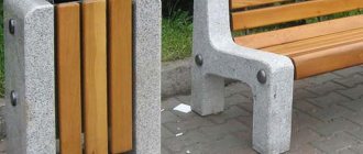 скамейки с урнами из бетона